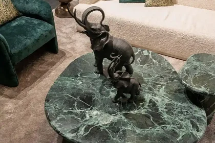 Luxury and designer green table (zanaboni)