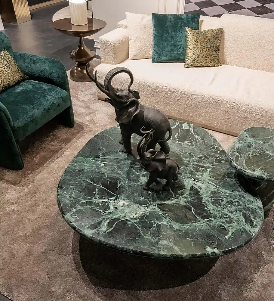 Luxury and designer green marble table (zanaboni)