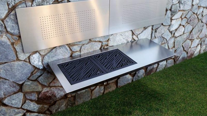 luxury bbq  grill mural outdoor kitchen