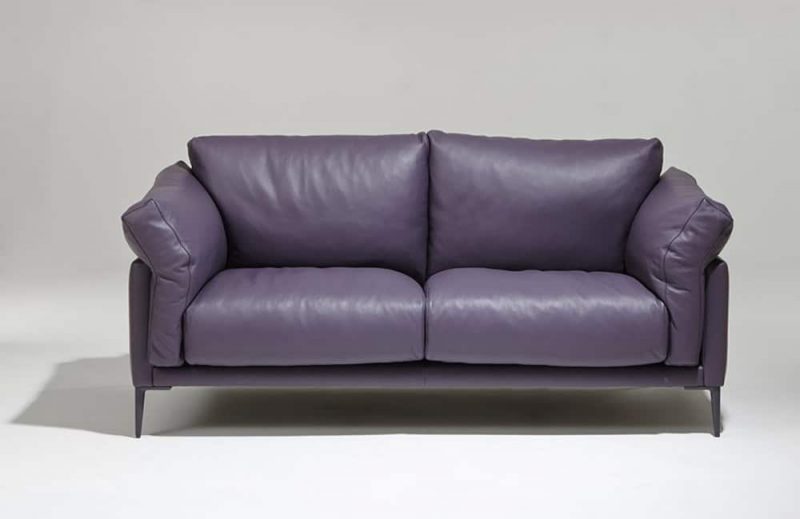 Luxury designer sofa in purple leather