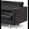 Scandinavian black leather sofa