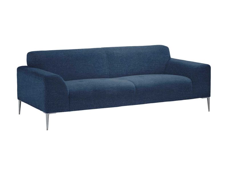 Blue fabric designer sofa made in France 2