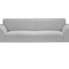 Light grey fabric designer sofa made in France
