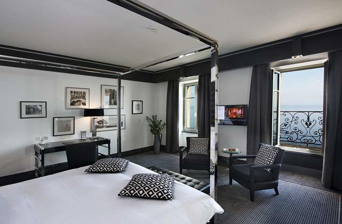 View of a room in a grand hotel
