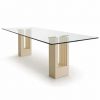 Elegant table in marble and glass