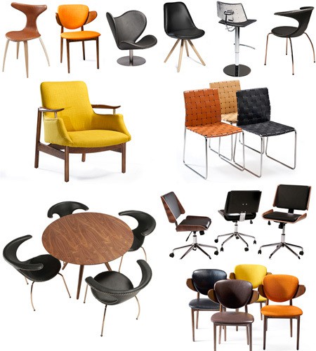 Des exemples de mobilier pouvant servir comme chaises et tabourets de bar