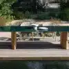 Outdoor dining table in teak and textured glass REGALIZ by Royal Botania 4