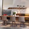 German design: contemporary dining table and chairs in walnut
